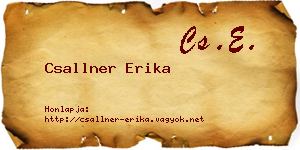 Csallner Erika névjegykártya
